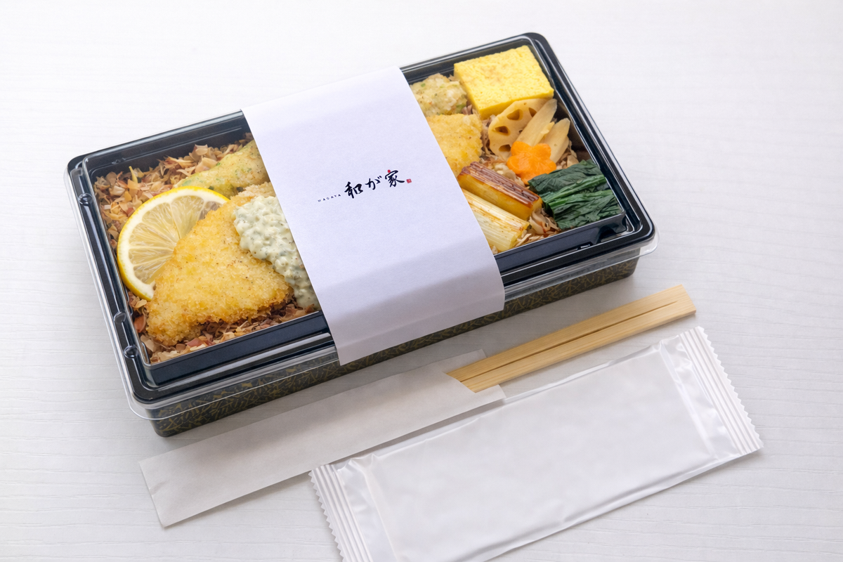 【鰹節】白身魚フライと削り節の鰹節弁当